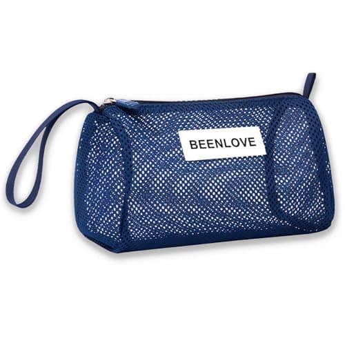 Mesh Travel Toiletry Bag,Large Capacity 2.7L Portable Makeup Bag with Handle for Travel,Gym,Beach & Daily Storage(Blue)