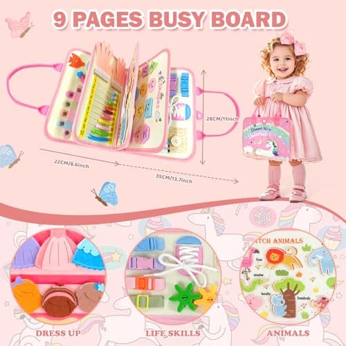Busy Book, Busy Board for Toddler, Montessori Toys, Toddler Travel Toys — view 2