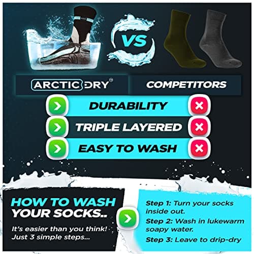 ArcticDry Xtreme 100% Waterproof Socks — Unisex Thermal Socks for Men, Women & Kids — Cold Weather Winter Outdoor Socks — Small (UK 4-8/EU 37-42) — view 6