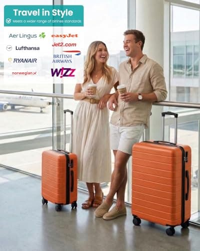 Shavont Large Suitcase 28 Inch Hard Shell Luggage ABS Travel Case (Orange) — view 2