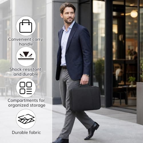 13 Inch Laptop Sleeve – Water-Resistant Oxford Fabric with Corner Protection & Shock Absorption for 13" Ultrabooks (Black) — view 4