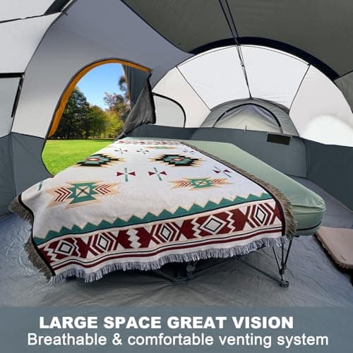 CAMPROS CP 6-8 Person Camping Tent, Large Family Tent, 427 x 274 x 183 cm, 2 Rooms with Divider, Comfortable Height, Quick Assembly in 5 Minutes, Ventilated, Outdoor Family — view 5