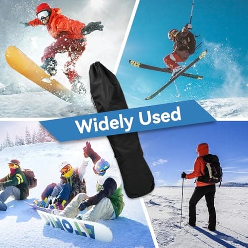 Cyrank Snowboard Bag, Ski Bag Ski Kit Bags Ski Backpacks Snowboard Travel Bag Padded Ski Bag Long Ski Bag Ski Travel Bag Double Ski Bag for Men and Women, 120cm Long — view 6