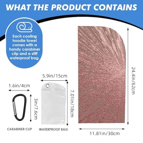 WXWJSHMGC Rose Gold Pink Print Cooling Hoodie Towel, Cooling Towels For Neck And Face Sun Protection Instant Cool Hoodie(Sport/Camping/Work Out/Hot Weather) — view 3
