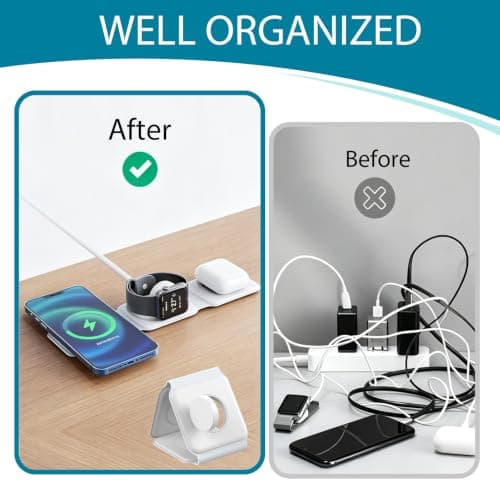 3 in 1 Wireless Charging Station for Apple Magnetic Foldable Travel Charger — view 5
