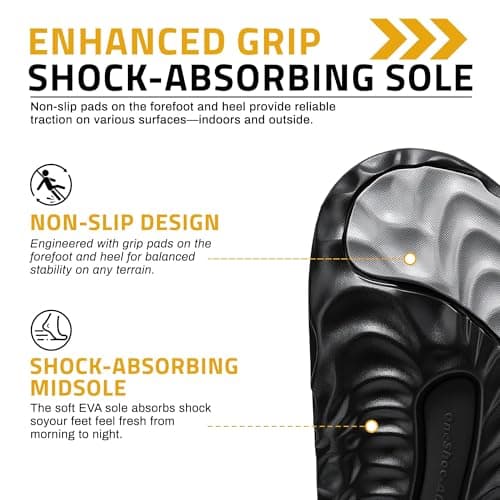 MIXIN Mens Sandals,Arch Support Recovery Lightweight Sport Slides Slippers with Removable Insoles, Open Toe Non-Slip Shoes for Beach, Garden, Travel & Daily Wear Black UK7-8 — view 6