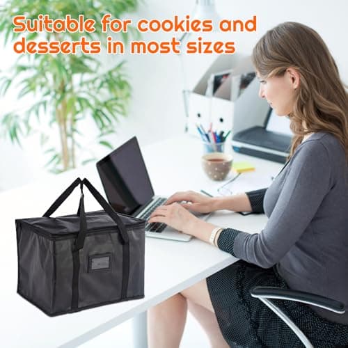 SUOXU 16L Insulated Lunch Bag Thermal Cooler Bag - Leakproof Reusable Lunch Box Tote for Men & Women, Work School Picnic Travel (Black) — view 6