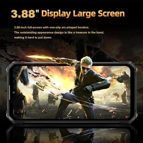Mini Android 12 Rugged Smartphone,3000mah Battery, 3.88" 2-Card Slot 6GB+128GB, IP68K Waterproof Phones 4G, Gps，Otc， Google Play Mobile Phone Unlocked (Black) — view 4