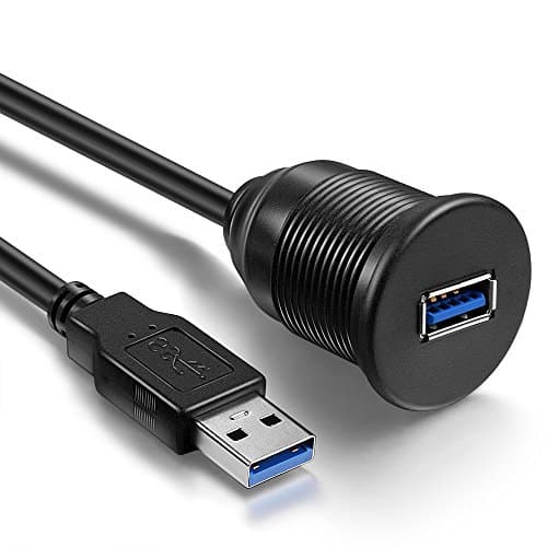 OBSTORM USB 3.0 AUX Flush Mount Car Mount Extension Cable, 1 meter — view 2