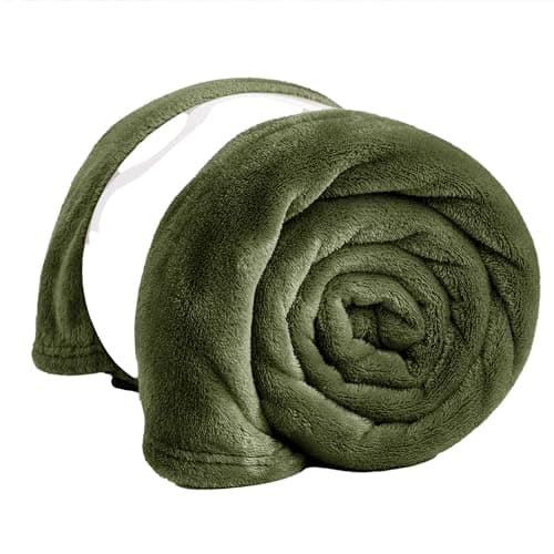 BQC Green Fleece Throw Blanket For Sofa Single Size 130 x 150 cm - Luxury Super Soft Microfiber Sofa Throws For Bed and Couch - Lightweight Shrinkage and Fade Resistant Home Decor Blanket — view 5