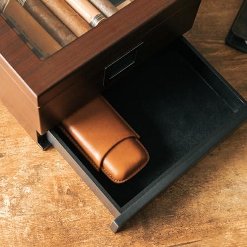 CASE ELEGANCE Two Cigar Travel Vegan Leather Case in Chestnut Brown (Chestnut Brown) — view 6