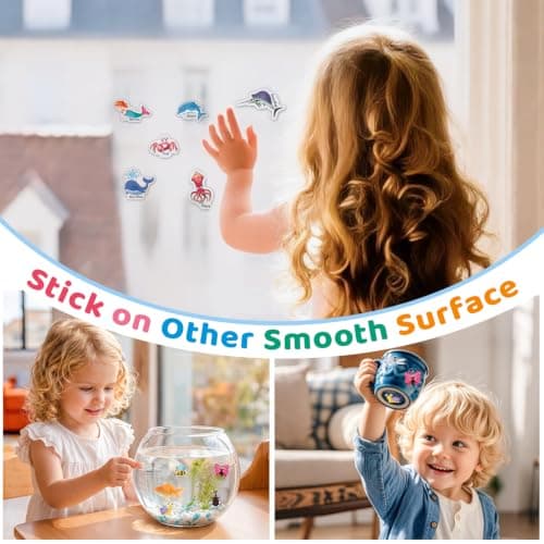 GUYUCOM 4 Pack Reusable Sticker Books Toddlers, Upgraded Jelly Texture, Travel Toys for Aged 3 4+ Kids Boys Girls Ocean Body Insect Farm — view 3