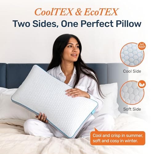 Ergonomic Hybrid Neck Premium Pillow, Bamboo Fabric, Hotel Quality, 1 Pack — view 3