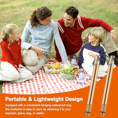 Titanium Alloy Toothpicks,Titanium Toothpicks Toothpick with Key Ring — view 6