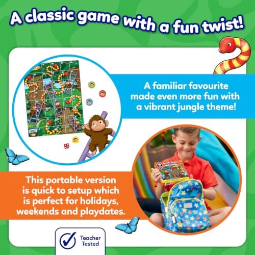 Orchard Toys Jungle Snakes and Ladders, Mini Game, Small and Compact, Ideal for Holiday and Travel, Perfect for Children Aged 4 — view 3