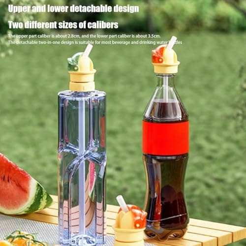 2 Pieces Water Bottle Top Adapter, Beverage Water Bottles Straw Lid, Universal Bottle Spout Adapter, 11.6x5.2cm, For Most Standard Bottles Toppers For Children Boys And Girls. — view 5