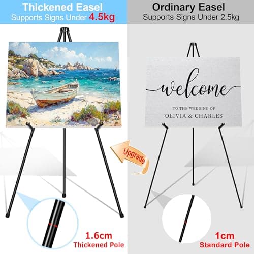 VAIIGO 6 Pack Thickened Easel Stands for Display, Folding Metal Tripods — view 2