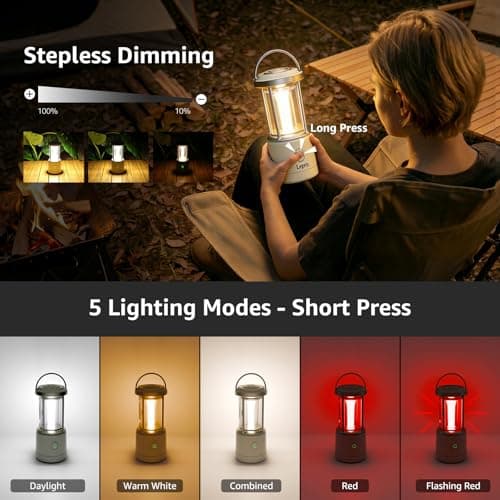 Lepro Camping Lantern, 2000lm Camping Light Rechargeable or AA Batteries — view 2