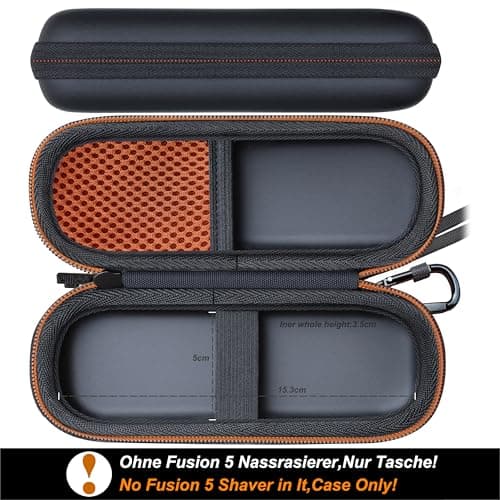 Woollo PU Case for GilletteProGlideRazor, Fusion 5 WetRazor, and Mach3 WetRazor, Portable Travel and Waterproof Case, Orange — view 2