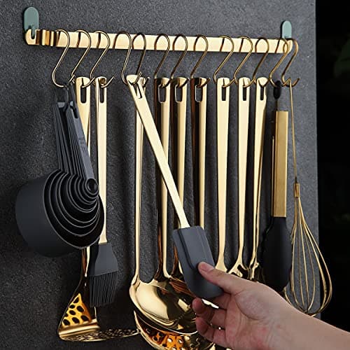 Gold Cooking Utensils Set,Kyraton Stainless Steel 37 Pieces Kitchen Utensils Set with Titanium Gold Plating,Kitchen Gadgets Cookware,Kitchen Tool Set with Utensil Holder. Dishwasher Safe — view 5
