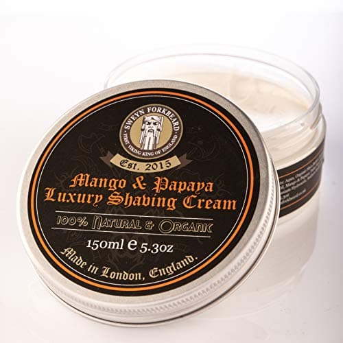 Organic Shaving Cream Mango & Papaya Sweyn Forkbeard 150ml - 100% Organic Shaving Cream for Men Made in London — view 2