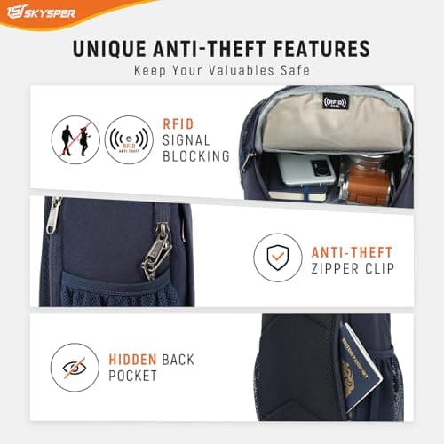 SKYSPER Sling Bag RFID Cross Body Bag Recycled Crossbody Backpack Travel Daypack(Blue) — view 3