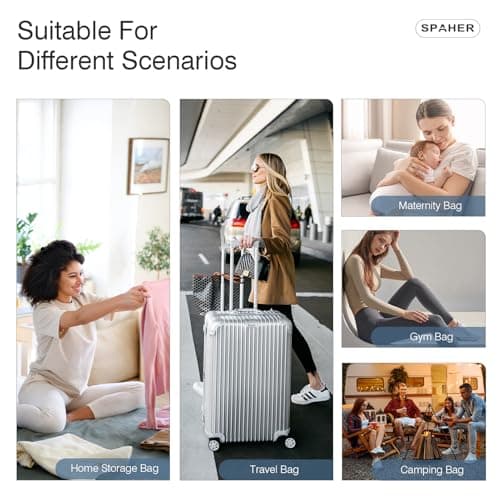 SPAHER Large Cabin Bag 55x40x23 Lufthansa Wizzair Foldable Travel Duffle Bag 50L Carry-on Hand Luggage Lightweight Airport Holdall Tote Overnight Weekend Suitcase Bag Waterproof Handbag Women Men — view 6