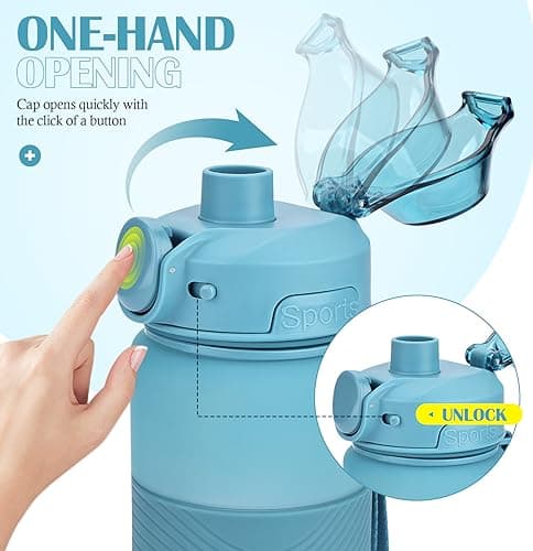 CodiCile Water Bottle, BPA Free 1l Water Bottle Leak Proof Drinks Bottle, Large Sports Bottle Great for Gym, School, Office and Travel (Light Dark Blue) — view 5