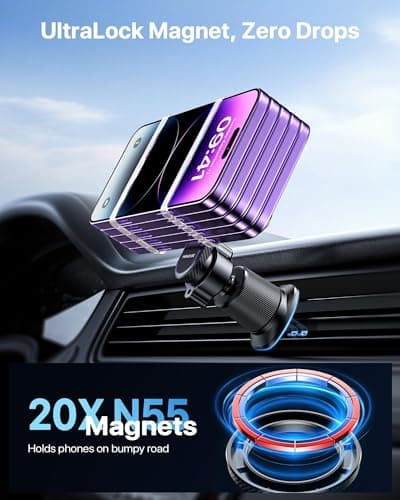 Miracase for MagSafe Car Mount【Won’t Block Vent & 20 Strongest Magnets】 Magnetic Phone Holder for Car Phone Holder Mount Dash for Car Accessories for Women Men for iPhone 17 Pro Max Air 16 15 14 13 12 — view 5