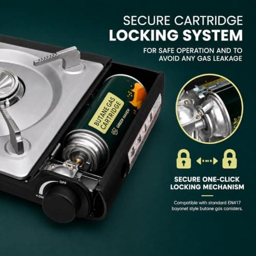 Green Haven Camping Stove | Compact Portable Gas Stove Single Burner Hob — view 3