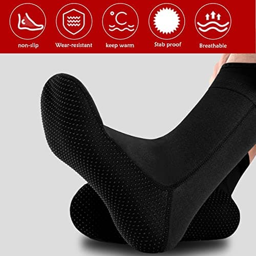 Neoprene Socks For Men Women, Non-Slip, Thermal Water Socks with Straps For Diving Snorkeling Surfing Sailing(XL) — view 5