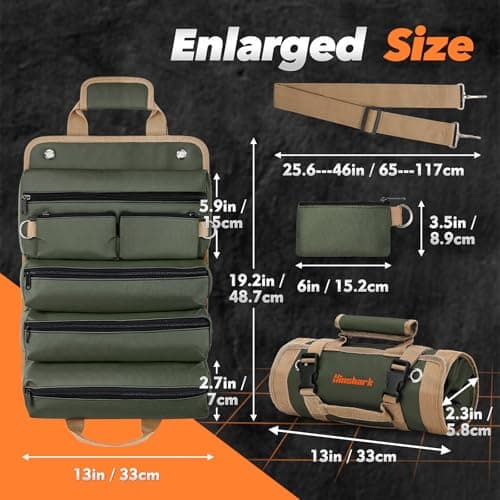 Hinshark Gifts for Men Him, Heavy Duty Roll Up Tool Bag, Gadgets for Men — view 4