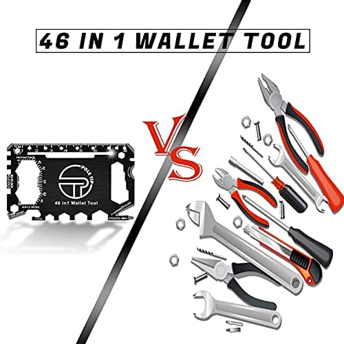 Pole Tip 18 in 1 Snowflake Multi Tool and 46 in 1 Credit Card Multi Tool, Cool gadets for Men, Birthday Gifts for Him, Christmas Gifts for Men who Have Everything, Camping Tools — view 5