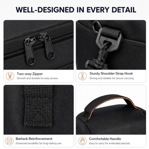 SEPSCO Camera Bags & Cases, DSLR Camera Sling Bag Large Capacity Shockproof Waterproof Adjustable Shoulder Triangle Compatible for Canon, Nikon, Fuji, Panasonic, Sony (Black) — view 3