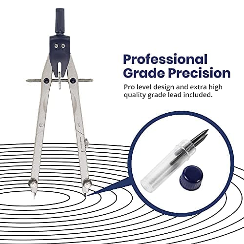 Pacific Arc Quick Rapid Bow Compass with Extension bar, ruling Pen, Universal Adaptor, 6 inch Break Leg, and Replacement Lead. — view 3