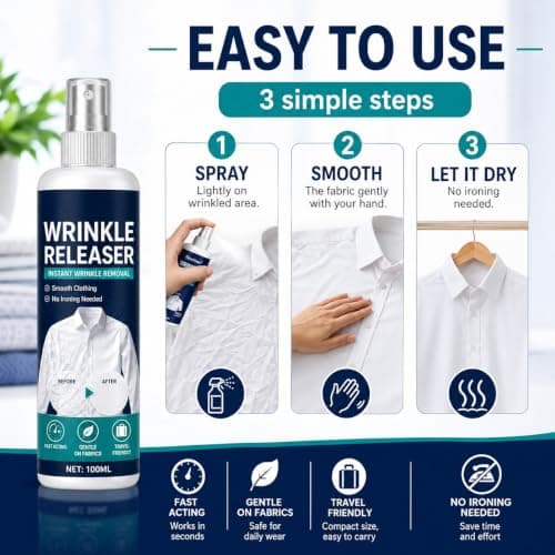 Crease Release Spray for Clothes,Travel Size ，100ml — view 2