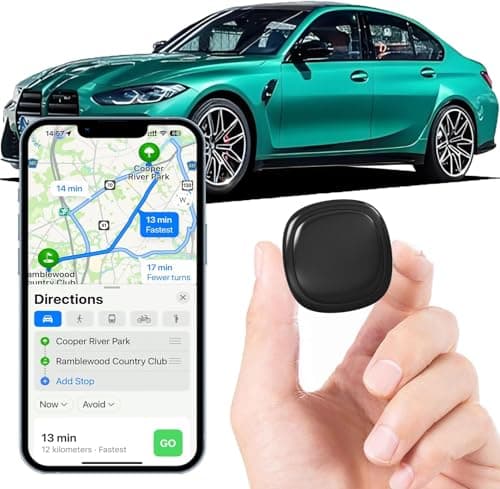 GPS Tracker for Vehicles - Hidden Magnetic Tracking Devices for Cars, Compatible with iOS & Android, Mini Car Air Tracker Tag With Real-Time Location, No Subscription, Compact Tracker Device
