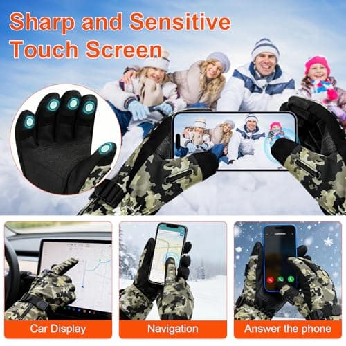 Heated Gloves Camo for Men, 7.4V 6000mAh Rechargeable Electric Hunting Gloves (2x3000mAh), Waterproof Windproof Camo Thermal Hand Warmers for Deer Hunting, Fishing, Outdoor Work, Hiking(XL) — view 5