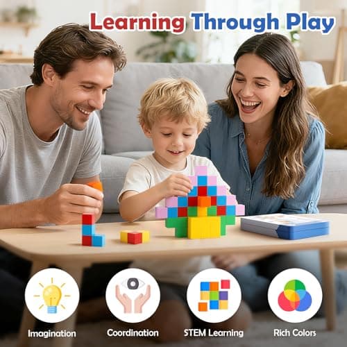 Dreamon Mini Magnetic Blocks 52PCS Travel Magnetic Building Blocks for Kids with Tin Box Magnet Cubes Montessori STEM Toy Toddlers Boys Girls Gifts Aged 3 4 5 6 Years Old — view 6
