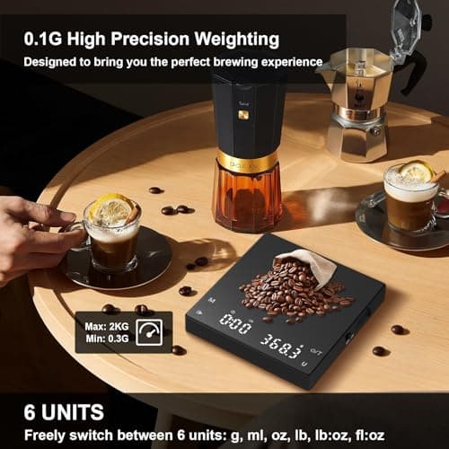 Diyife Rechargeable Mini Coffee Scales with Timer, 0.1g/2kg High Precision — view 5