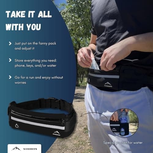 Adjustable and Waterproof Running Belt Suitable for All Phones | Running Belts for Women and Men | Phone Holder for Running | Sporty Waist Bag — view 2