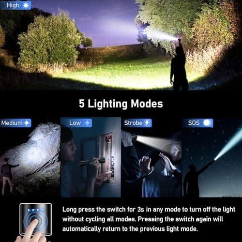Blukar LED Torch Rechargeable,[2 Pack] Super Bright Flashlight with 5 Modes — view 4