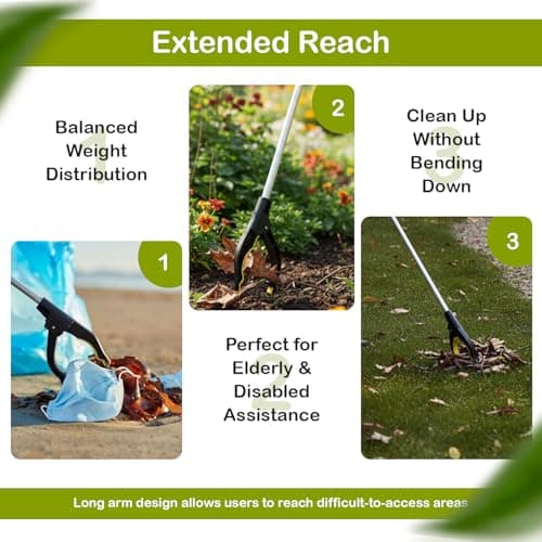 ZOPPER Litter Picker Twin Pack 76cm - Pair of Grabber Tools for Garden & Cleanup - Lightweight Reacher Claw for Elderly, Family Use & Community Events - Spring Action Trash Picker Duo — view 4