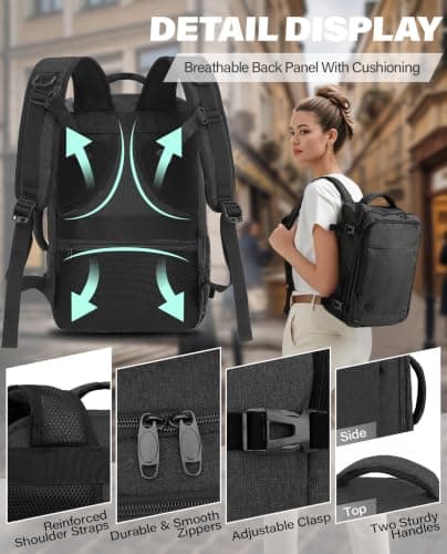 VANKEV 40x30x20 Ryanair Cabin Bag Underseat Travel Backpack Hand Luggage — view 5