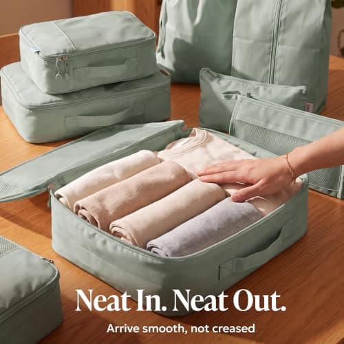 LUGG 8 Set Compression Packing Cubes for Suitcases – Suitcase Organiser Set, Lightweight 290D Polyester Waterproof Travel Bags, Luggage Packing Organizers, Travel Essentials for Men & Women — view 5