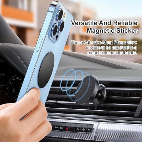 14Pcs Magnetic Metal Plates for Phone Holder,Round Magnetic Stickers — view 6