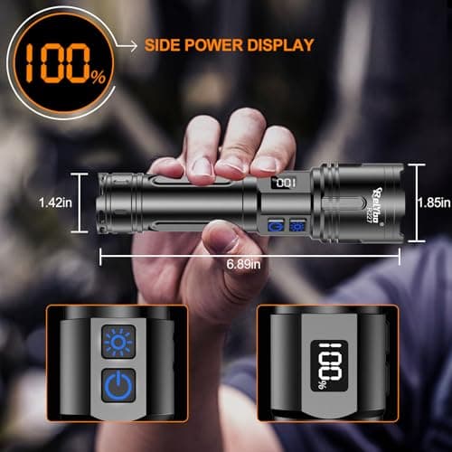 Relybo Torches LED Super Bright Rechargeable 1,000,000 Lumen - 30W XHM90.2 — view 6