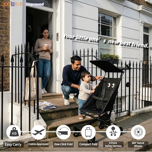 Opaeroo Baby Stroller Lightweight Folding Pushchair 2.8kg 0-4yrs Black — view 5