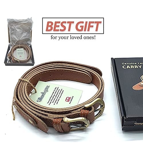 PortableAnd Genuine Leather, Outdoor Picnic Blanket Carry Strap for Camping, Festivals, Picnics, Motorcycle Bedroll Straps (Natural Brown) — view 6
