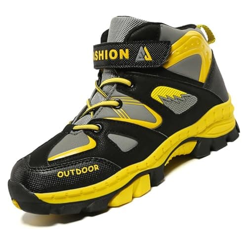 Unitysow Boys Trekking & Hiking Footwear Kids Walking Boots Waterproof Trainers Running Shoes Outdoor Camping Climbing Shoes Junior Sneakers,Yellow,6 UK